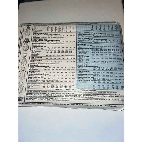 McCall's 7847 Sewing Pattern Misses Brides & Bridesmaid Gowns Size 18 - Picture 4 of 8